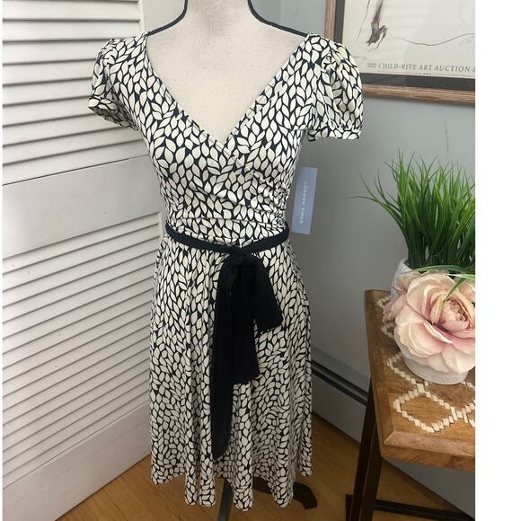 LONDON TIMES Womens Dress 4 Faux Wrap Botanical Print Spring Party Feminine - Picture 1 of 12